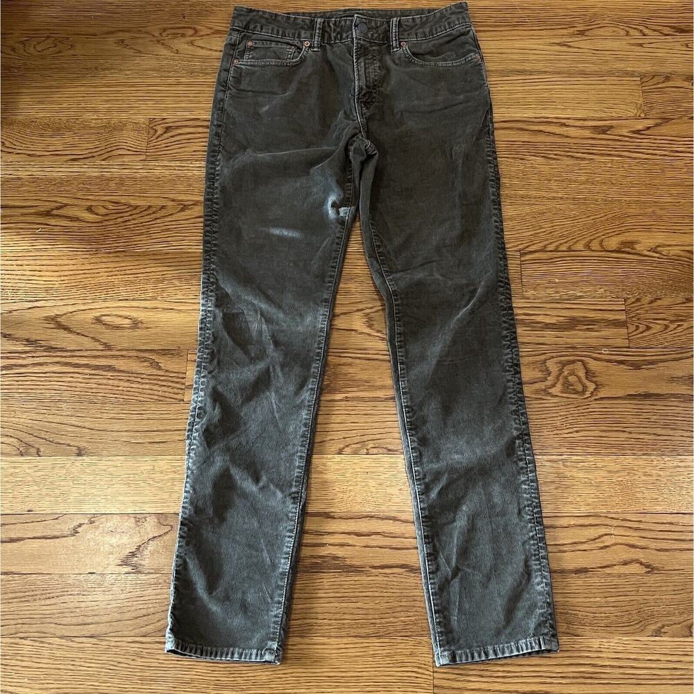 Mens American Eagle Flex Slim Lived-in Corduroy Pants - Grey - 32 X 34